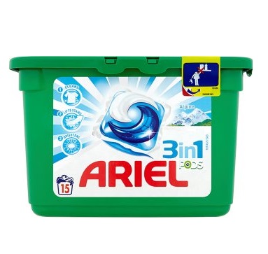 Ariel 3in1 Alpine Washing Gel Capsules 15 pcs
