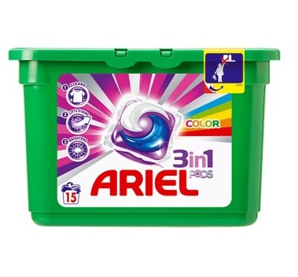Ariel 3in1 Color Washing Gel Capsules 15 pcs