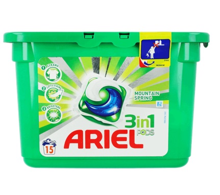 Ariel 3in1 Mountain Spring Washing Gel Capsules 15 pcs