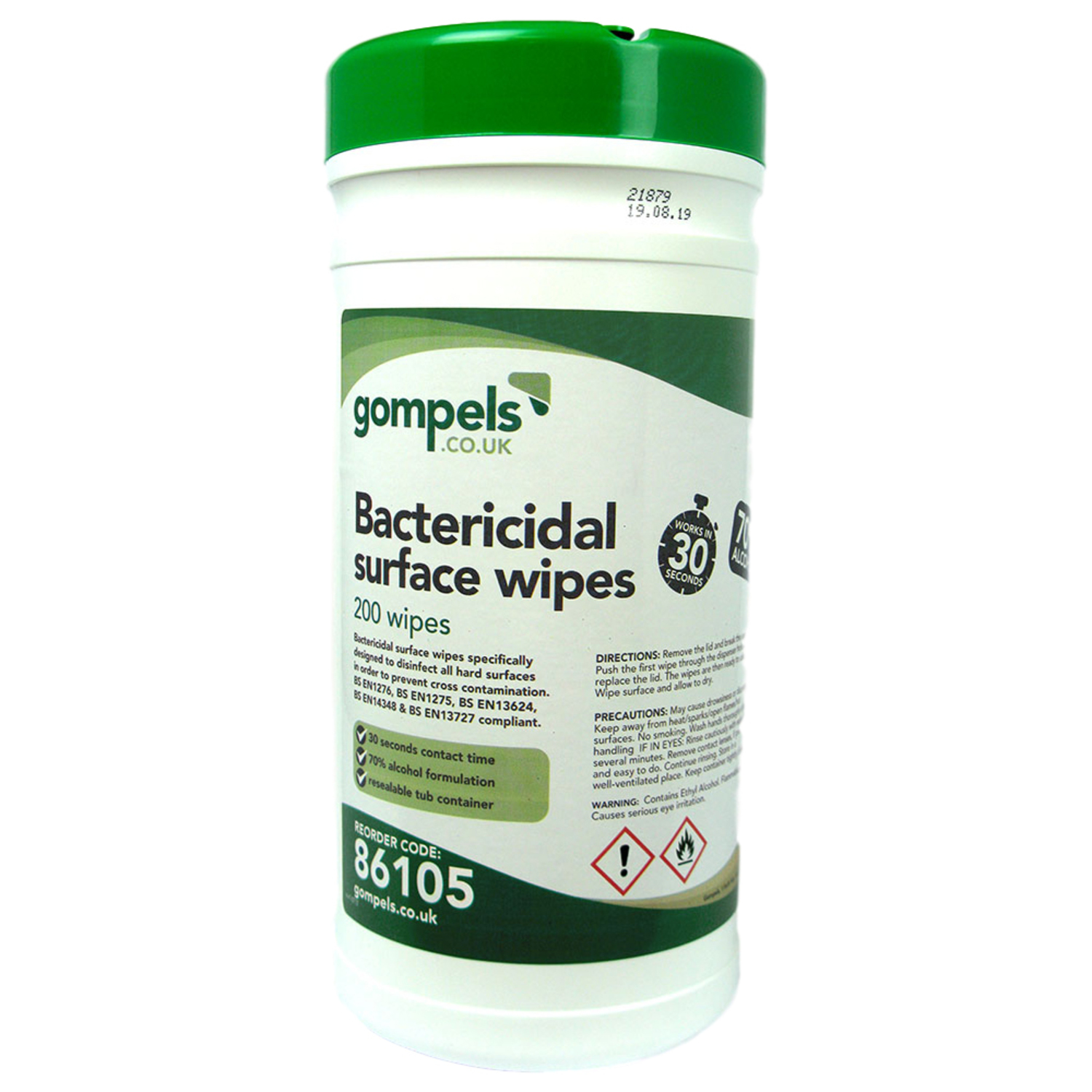 Bactericidal Surface Wipes 200 Pack