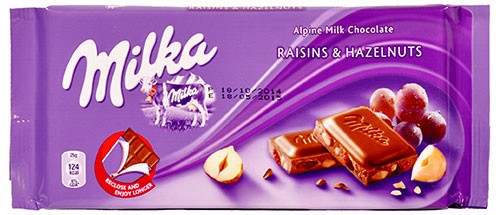 Milka Chocolate Raisins & Hazelnuts 100g