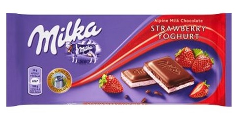 Milka Chocolate Strawberry Yoghurt 100g