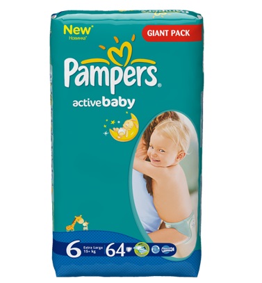 Pampers Active Baby Diapers Giant Pack 64pcs