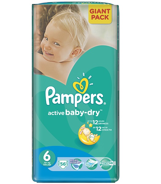 Pampers Giant Pack baby Diapers 6 Extra Large 56 pcs